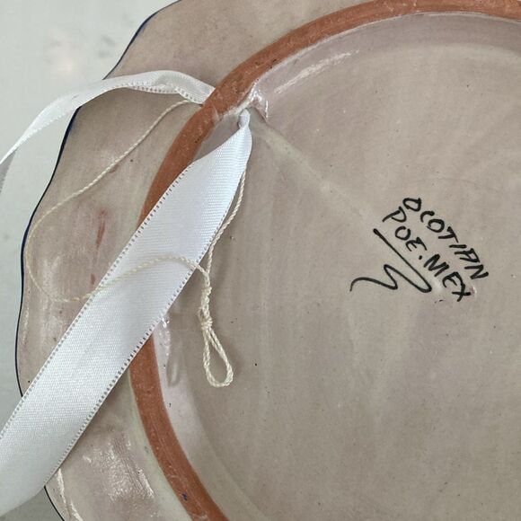 Puerto Rican Mexico Hand Painted Display Dish Colorful Ceramic Hanging Plates - Picture 4 of 6